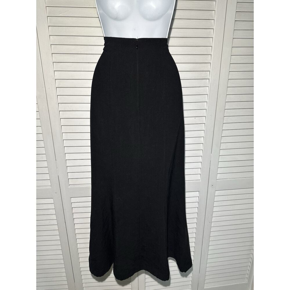 VTG Y2K Newport News Black Corset Lace Up Mermaid Maxi Skirt 4 Romantic Goth - Picture 12 of 14